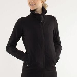 Lululemon Black Logo "In Stride" Full-Zip Jacket - Size - 6